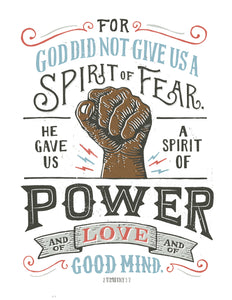 2 Timothy 1:7 Spirit of Power Dark Hand