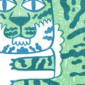 Close up of tiger illustration to show textures.