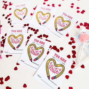 INSTANT DOWNLOAD: You are Just Write Valentine's Day Pack