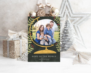 CHRISTMAS PHOTO CARD TEMPLATE: Hope of the World