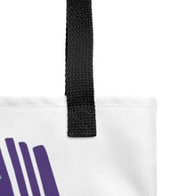 Load image into Gallery viewer, A close up of the black handle of the tote bag.