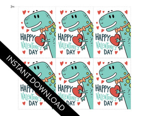 INSTANT DOWNLOAD: Dinosaur Happy Valentine's Day