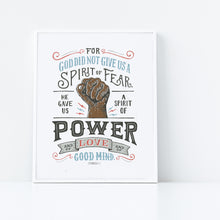 Load image into Gallery viewer, 2 Timothy 1:7 Spirit of Power Dark Hand