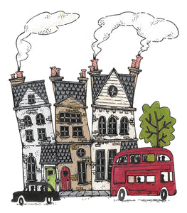 INSTANT DOWNLOAD: London Houses Card