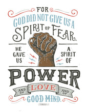 Load image into Gallery viewer, 2 Timothy 1:7 Spirit of Power Dark Hand