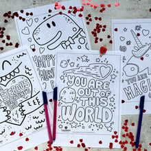 Load image into Gallery viewer, INSTANT DOWNLOAD: Valentine&#39;s Colouring Sheets