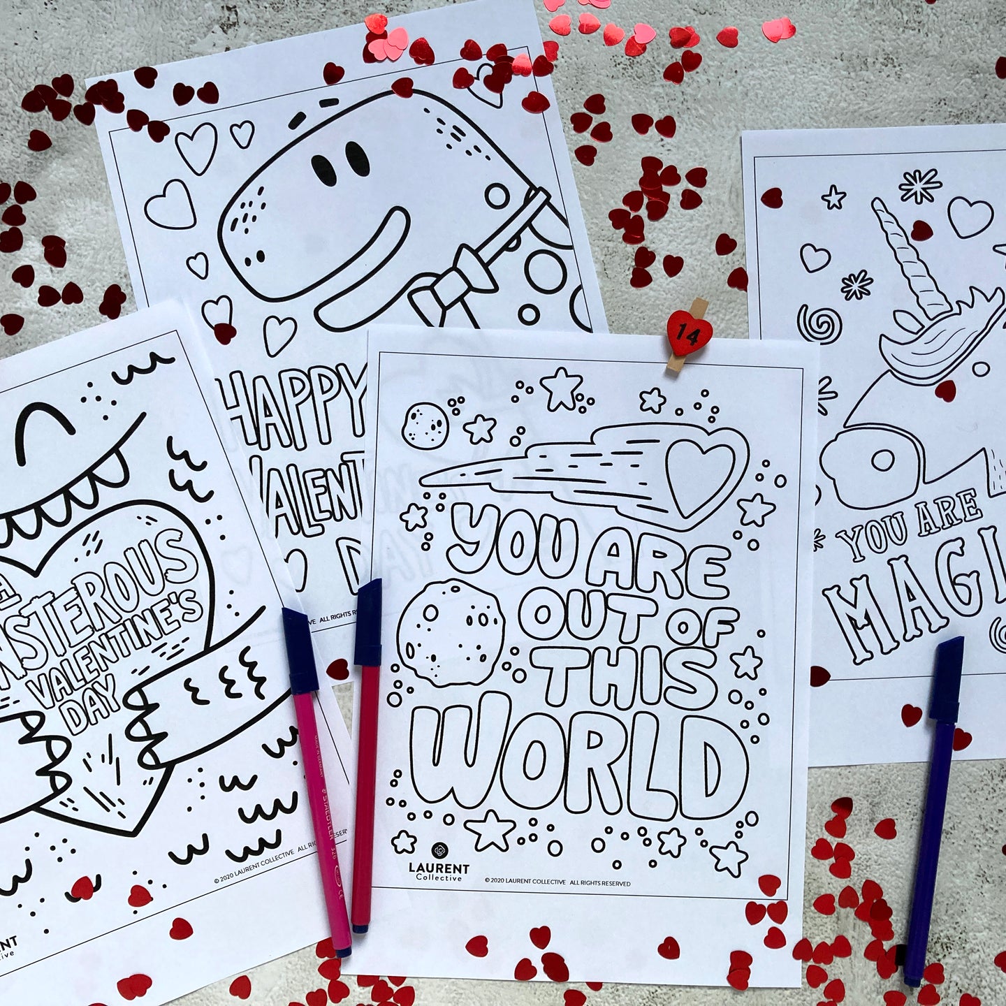 INSTANT DOWNLOAD: Valentine's Colouring Sheets