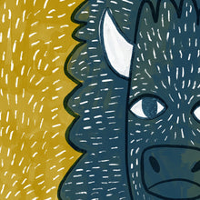 Load image into Gallery viewer, Close up of the buffalo artwork to show the textures. 