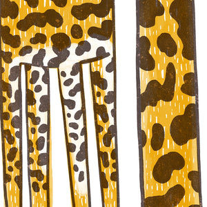Close up of giraffe illustration to show textures.