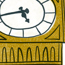 Load image into Gallery viewer, Close up of Big Ben illustration to show textures.